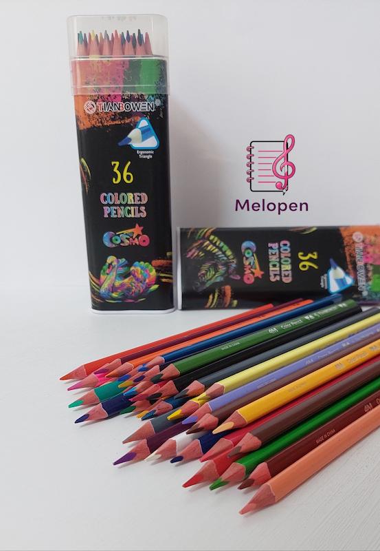 مدادرنگی تیانبون 36تایی فلزی لوله ای 