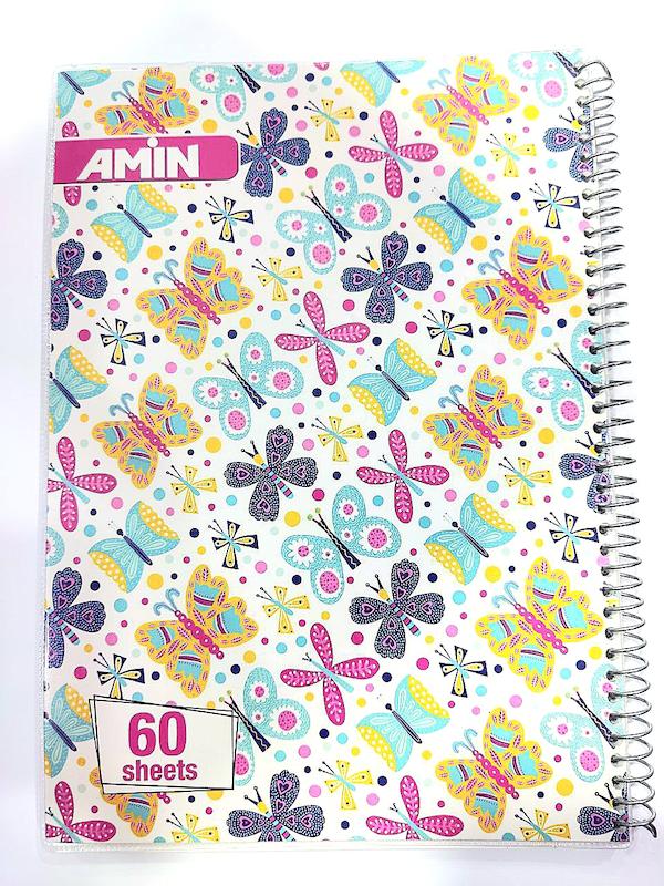 دفتر سیمی 60برگ جلد پلاستیک دار