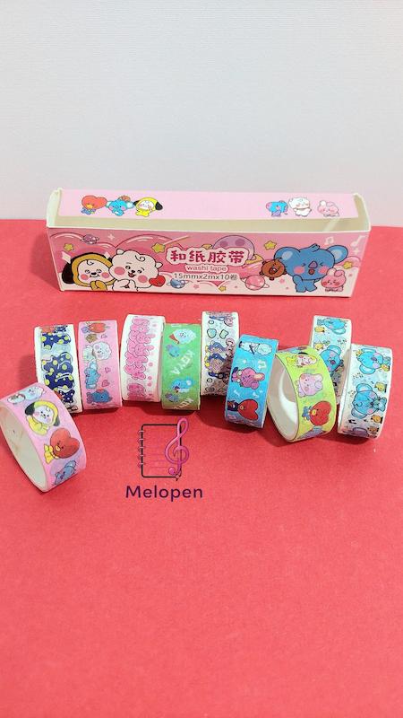 چسب نواری مدل واشی طرح عروسکی  10عددی