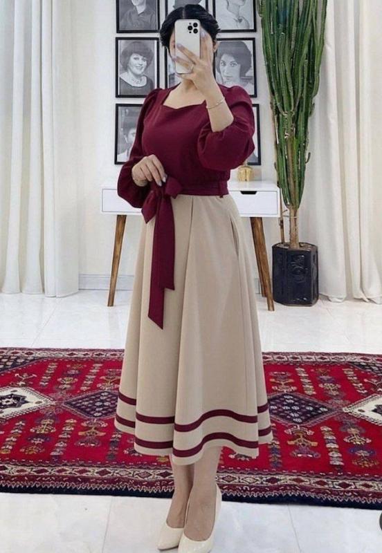 پیراهن بلند رویا مازراتی درجه یک عیدانه زنانه با کمربند سایز ۳۸ تا ۴۶، پیراهن مدل شومیز دامنی بسیار زیبا زنانه جدید و شیک ختک و تابستانه و پیراهن بیرونی و مهمانی