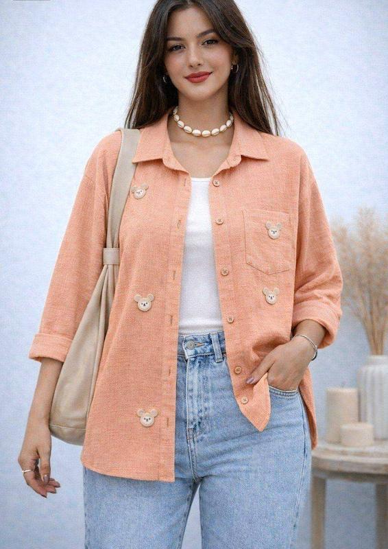 شومیز زنانه عروسکی تدی خرسی بسیار شیک و جذاب رنگ آبی سبز نسکافه ای نقره ای کالباسی کرم سایز ۳۸تا۴۶