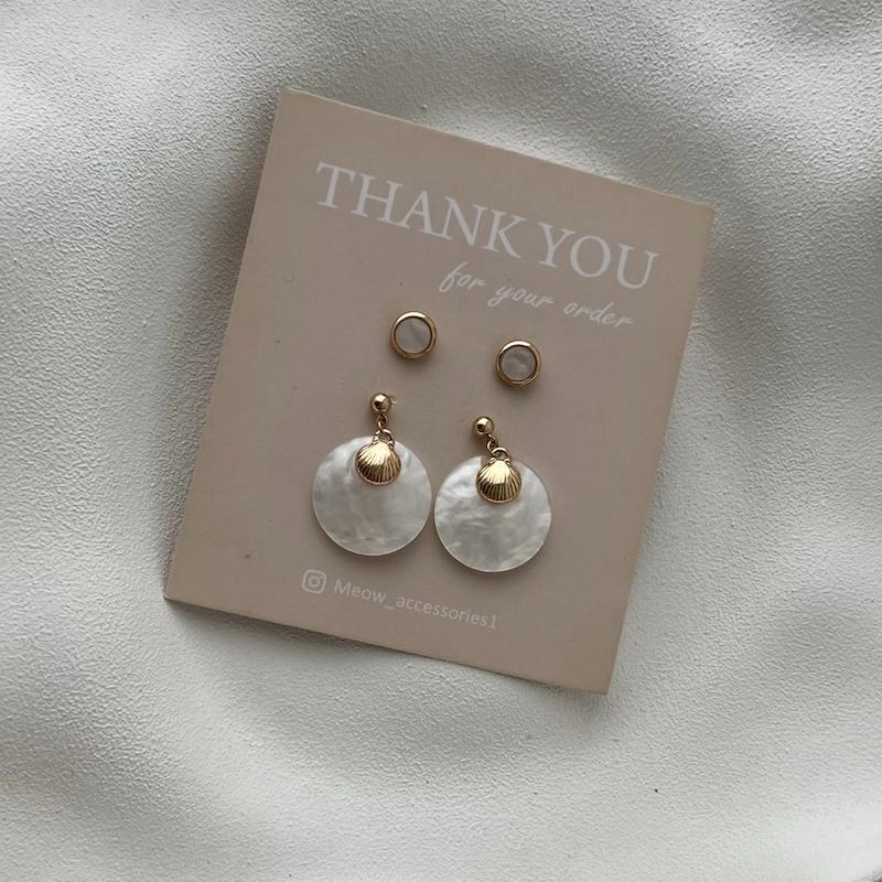 پک دوتایی گوشواره صدفی 