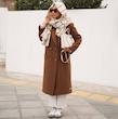 پالتو بلند فوتر قهوه‌ای