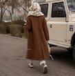 پالتو بلند فوتر قهوه‌ای