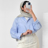 شومیز آبی راه‌راه