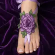 پابند گل‌دار یاسی زنانه فانتزی
