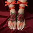 پابند گل رز قرمز زنانه بندی