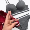 ست شورت و سوتین اسفنجی اسپرت کبریتی زرشکی فنردار