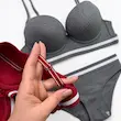 ست شورت و سوتین اسفنجی اسپرت کبریتی زرشکی فنردار