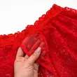 شورت دامنی گیپوری قرمز فانتزی