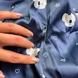 ست بلوز شلوار ساتن عروسکی سرمه‌ای طرح خرس