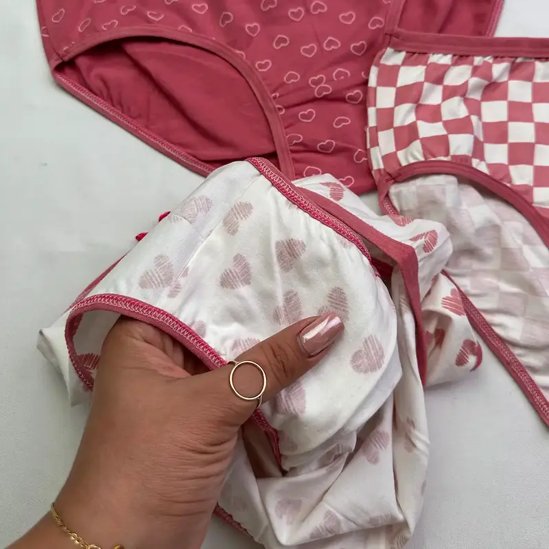 پک شورت زنانه ۳ عددی طرح قلب نخ پنبه