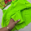 مایو بچگانه دو تیکه دامنی دخترانه سبز فسفری 