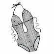 مایو زنانه گردنی پشت باز طرح هندسی 