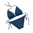 بیکینی دو تیکه آبی نفتی 