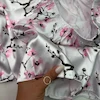 ست سه تکه ساتن زنانه طرح شکوفه گیلاس