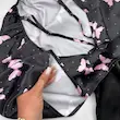 تاپ و شورتک ساتن بیگ سایز  مشکی طرح پروانه