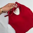 نیم تنه کراپ کبریتی زنانه بند چندحالته
