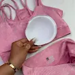 ست نیم تنه و شورتک ورزشی سنگشور صورتی  وارداتی