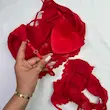 ست گیپوری فانتزی هارنس دار زنانه قرمز
