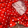 تاپ و شورتک ساتن بیگ سایز  طرح قلب قرمز