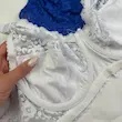 ست سوتین و شورت فنردار بیگ سایز آبی-سفید