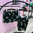 ست لباس خواب ساتن زنانه فانتزی 5757 طرح پر سبز
