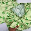 ست سه تکه ساتن زنانه سبز طرح دایناسور