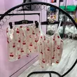 ست لباس خواب ساتن زنانه فانتزی 5756 طرح گیلاس