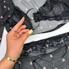 لباس خواب زنانه دو تکه توری مشکی