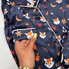 پیراهن خواب ساتن بچگانه سرمه ای طرح روباه