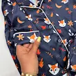 پیراهن خواب ساتن بچگانه سرمه ای طرح روباه