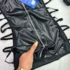 لباس خواب فانتزی چرمی زیپ‌دار مشکی
