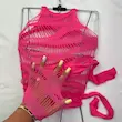 فیشنت، شلواری، صورتی، توری، فانتزی، زنانه، فری سایز