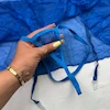 لباس خواب فانتزی چهار تکه گیپوری آبی زنانه