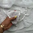 لباس خواب فانتزی چهار تکه گیپوری سفید زنانه