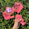 ست شورت و سوتین فنردار گلدوزی گل گلبه ای