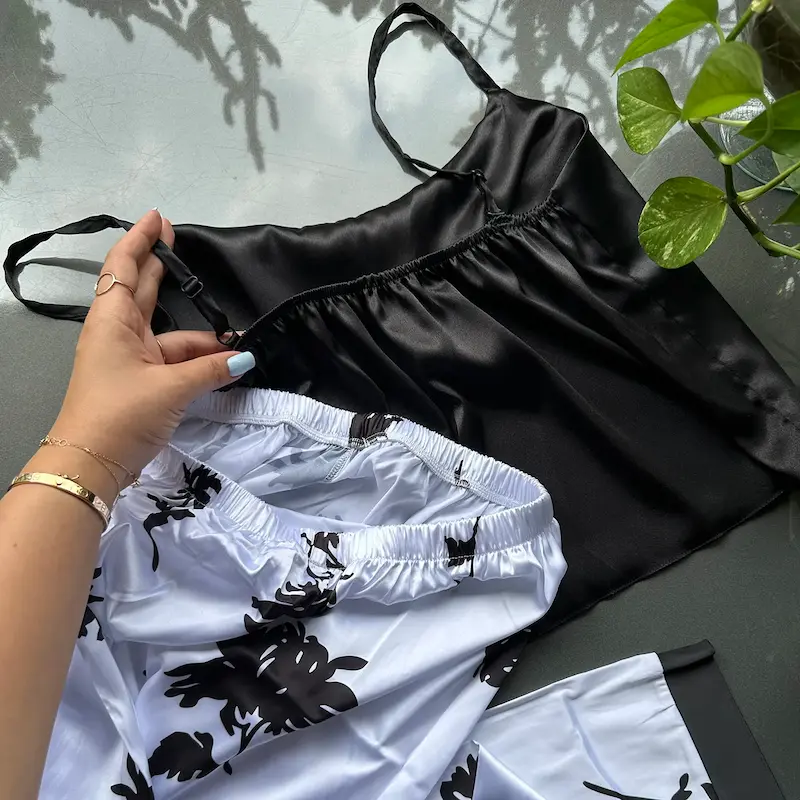 لباس خواب زنانه، ست ساتن، لباس راحتی زنانه
