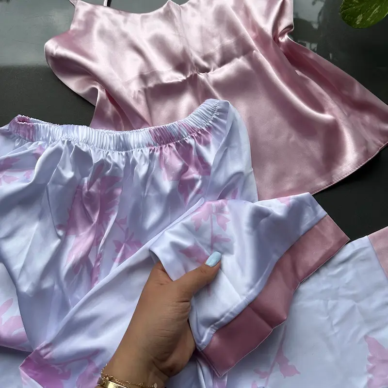 لباس خواب زنانه، ست ساتن، لباس راحتی زنانه
