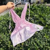 پیراهن ساتن زنانه صورتی پشت باز