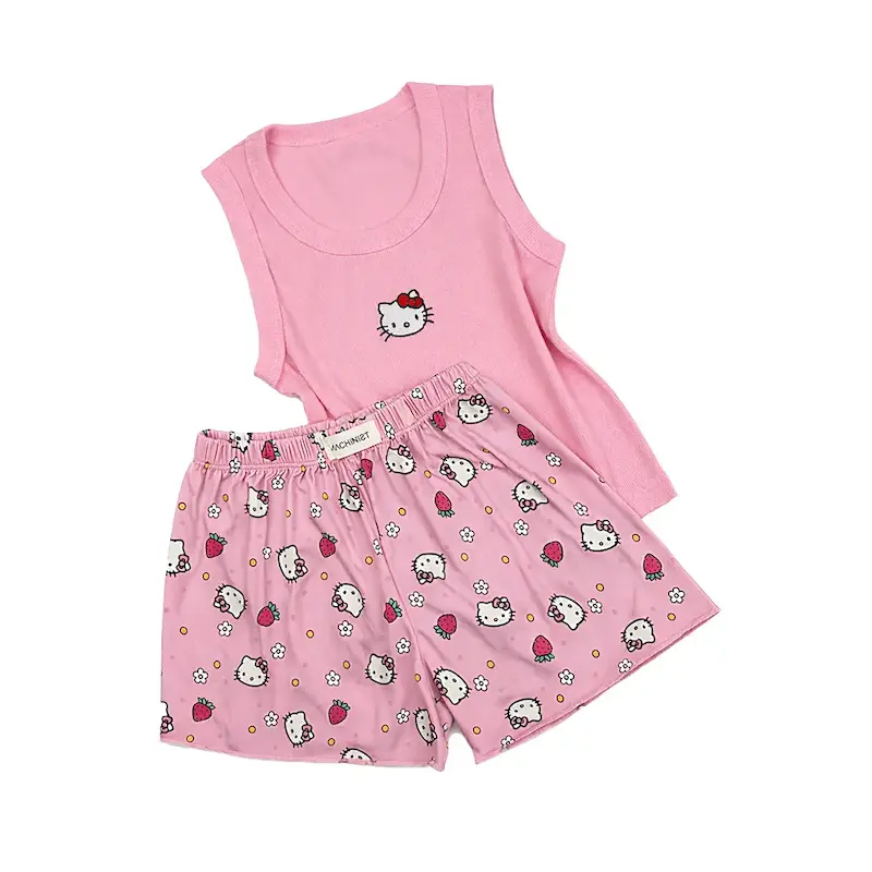 ست تاپ و شورتک دخترانه Hello Kitty فری‌سایز راحت