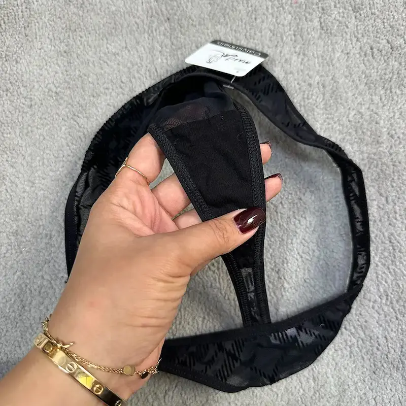 شورت بکلس مشکی، شورت توری چهارخانه، شورت فانتزی زنانه