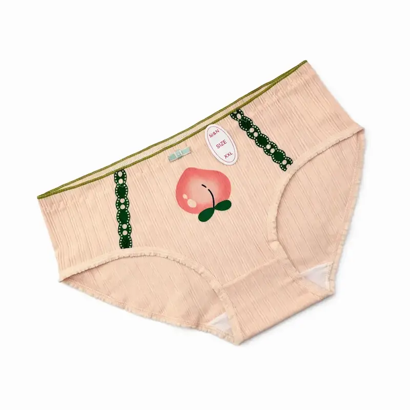 شورت عروسکی کبریتی کرم طرح هلو XXL