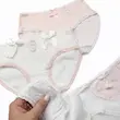 شورت عروسکی کبریتی سفید صورتی لبه گیپور نخ پنبه‌ای