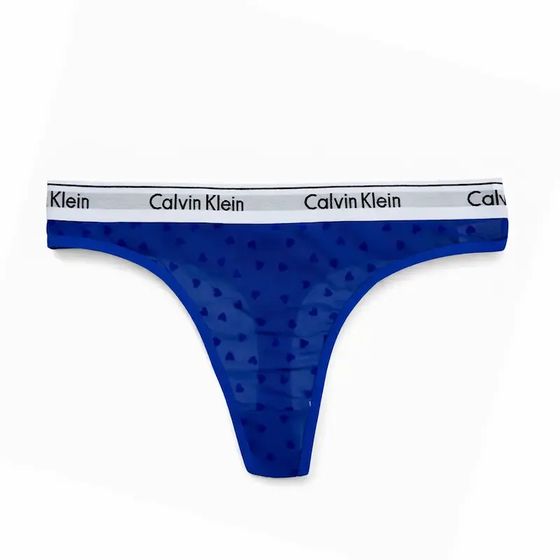 شورت بکلس توری مخملی زنانه Calvin Klein آبی