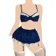 lingerie set with skirt and stockings