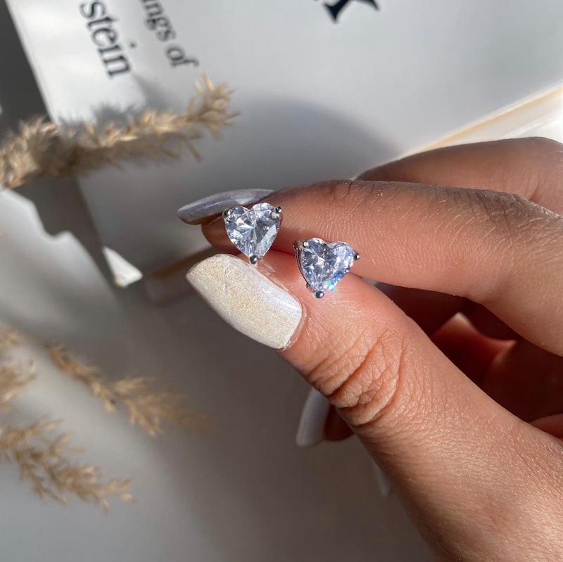 گوشواره قلب الماس