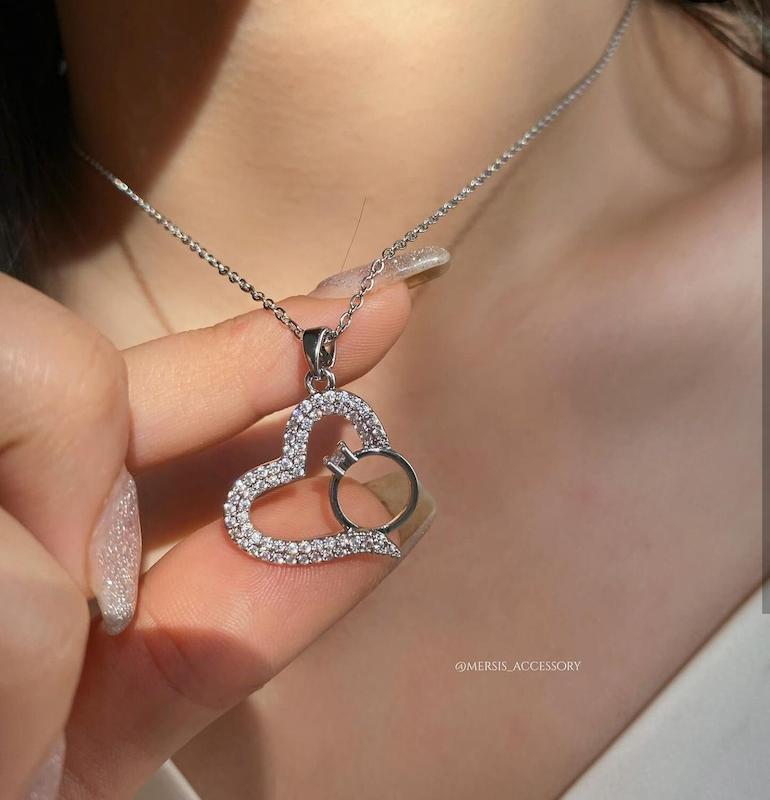 گردنبند قلب حلقه 