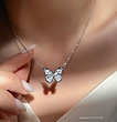 گردنبند پروانه رزین love لاو نقره