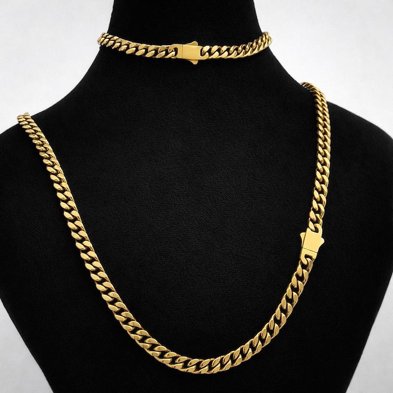 ست زنجیر و دستبند 4 میل قفل فنری